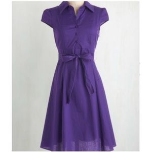Modcloth Soda Fountain Dress in Grape